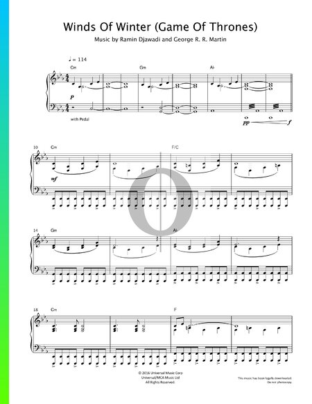 Winds Of Winter Partitura
