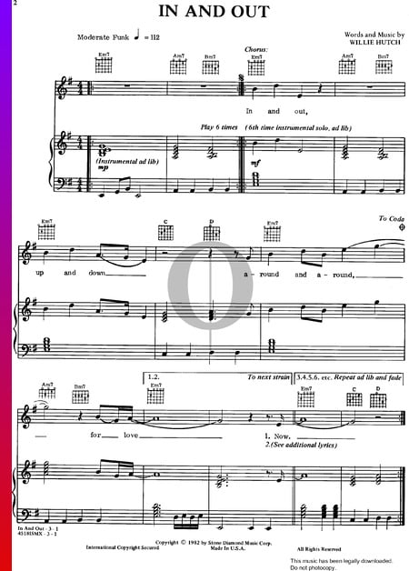 In And Out Sheet Music