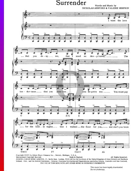 Surrender Sheet Music