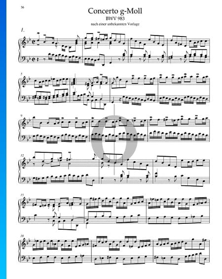 Concerto in G Minor, BWV 983: 1. Allegro Sheet Music
