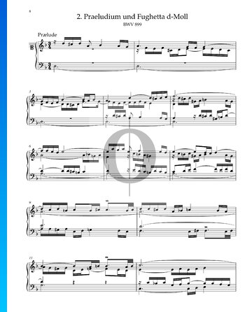 Prelude in D Minor, BWV 899 Spartito