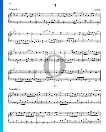Sonatina G-Dur, HWV 582 Musik-Noten