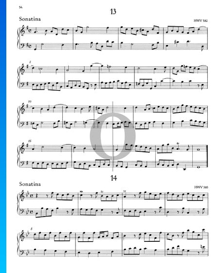 Sonatina G-Dur, HWV 582 Musik-Noten