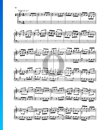 Fuga en fa mayor, BWV 880 Partitura