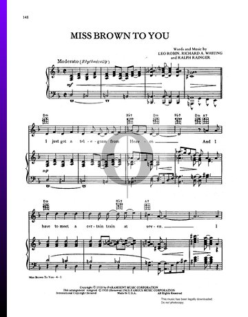 Miss Brown To You Sheet Music
