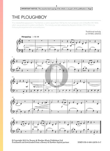 The Ploughboy Sheet Music