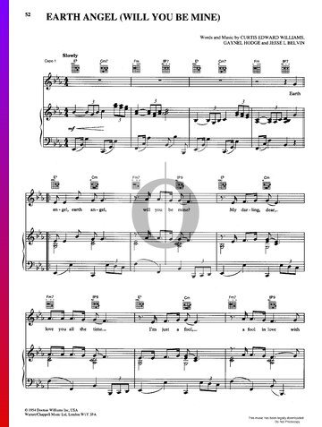 Earth Angel (Will You Be Mine) Sheet Music