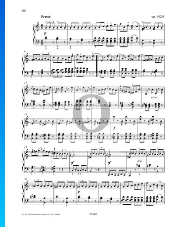 Song Without Words, Op. 102 No. 3: Presto Partitura