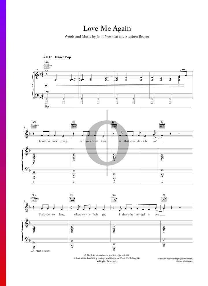 Love Me Again John Newman Partitions De Piano OKTAV love-me-again-john-newman-partitions-de-piano-oktav