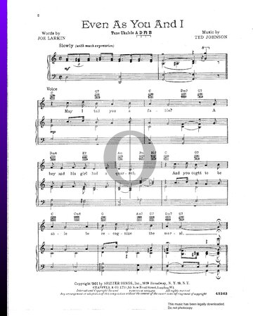 Even As You And I Sheet Music