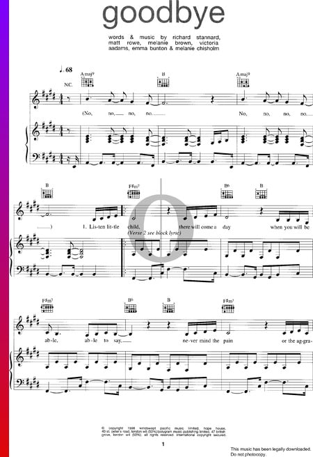Goodbye Musik-Noten