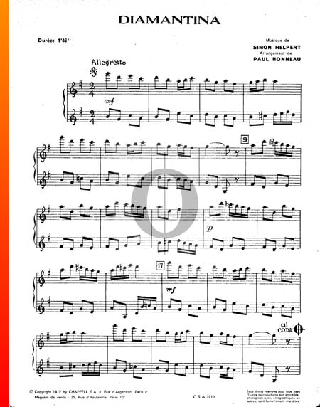 Diamantina Sheet Music
