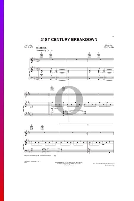 21st Century Breakdown Sheet Music