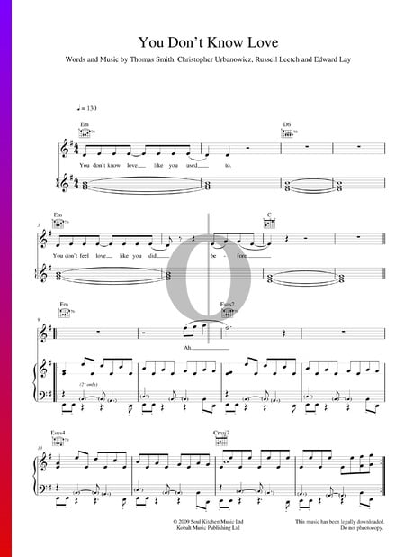 You Don't Know Love Musik-Noten