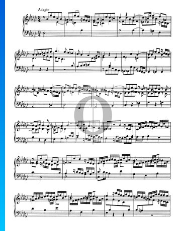 Sonata No. 5, Wq 49: 2. Adagio bladmuziek