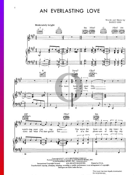 An Everlasting Love Sheet Music