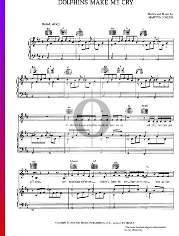 Dolphins Make Me Cry Sheet Music