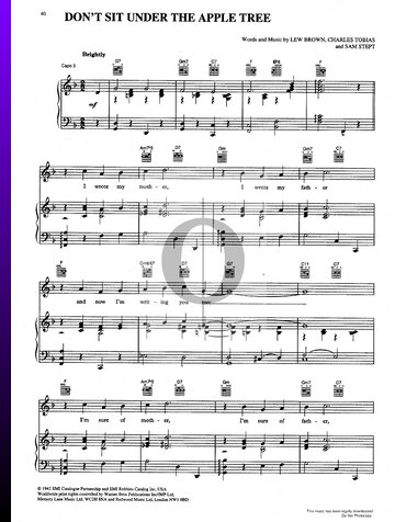 Don't Sit Under The Apple Tree (With Anyone Else But Me) Sheet Music