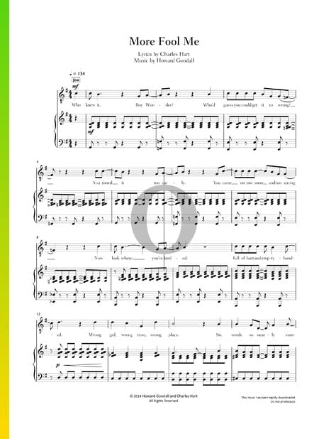 More Fool Me Sheet Music