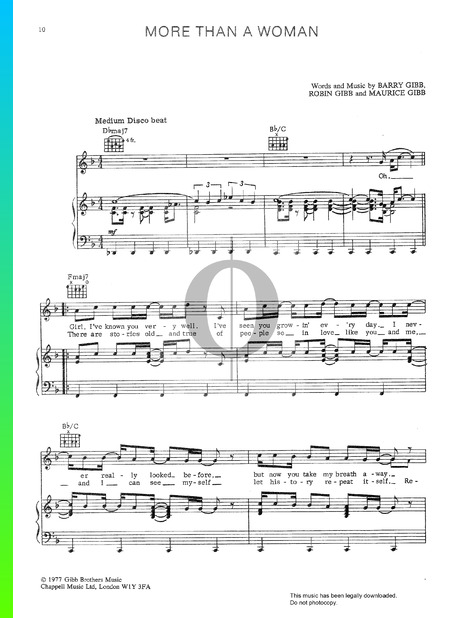 More Than A Woman Musik-Noten