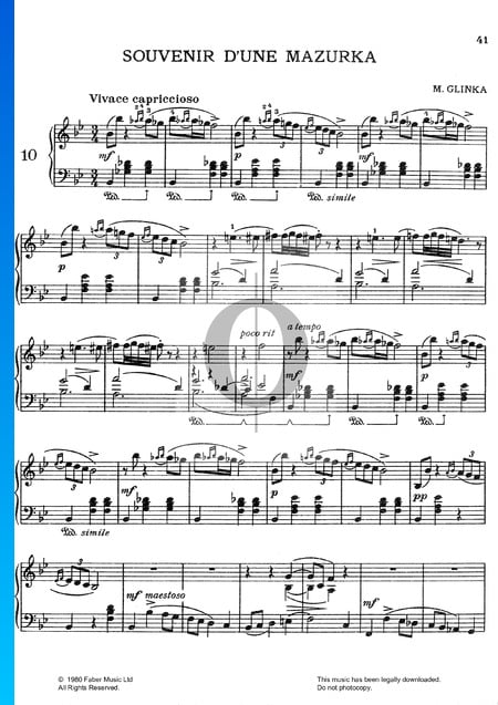 Souvenir D'Une Mazurka Musik-Noten