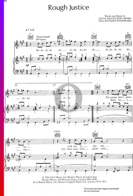 Rough Justice Sheet Music