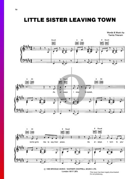 Little Sister Leaving Town Sheet Music