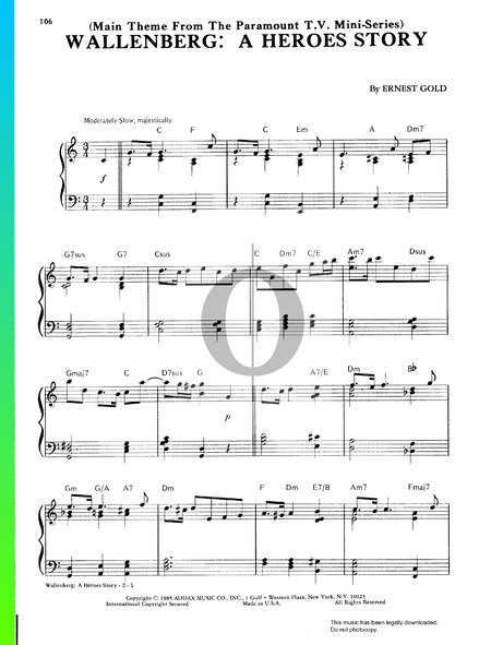 A Heroes Story (Wallenberg) Musik-Noten