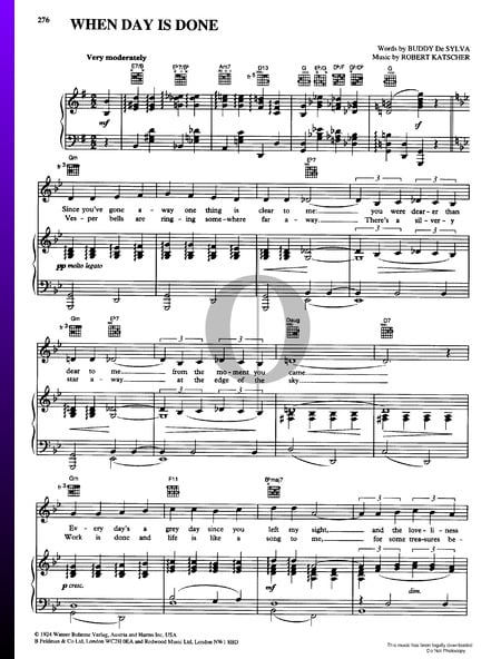 When Day is Done Sheet Music