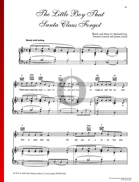 The Little Boy That Santa Claus Forgot Sheet Music