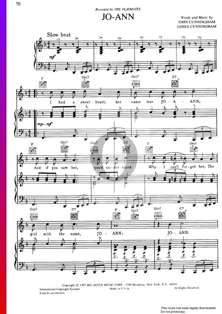 Jo-Ann Sheet Music