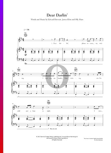 Dear Darlin' Sheet Music