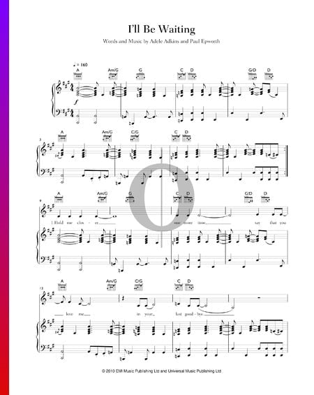 I'll Be Waiting Sheet Music