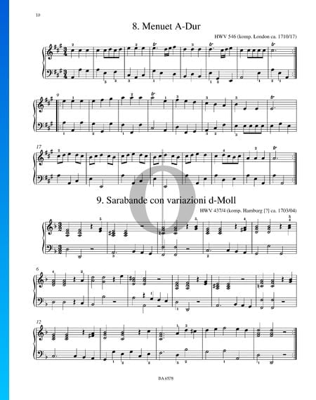Sarabanda con variaciones en re menor, HWV 437/4