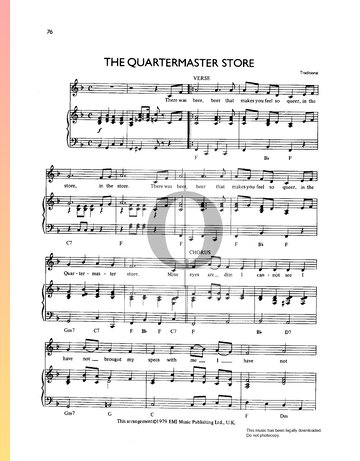 The Quartermaster Store Musik-Noten
