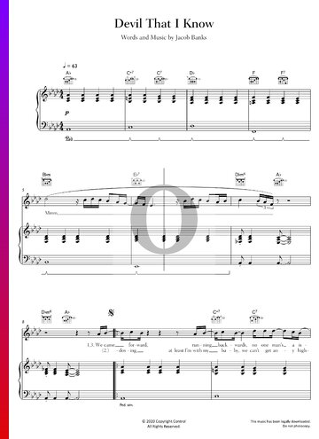 Devil That I Know Sheet Music