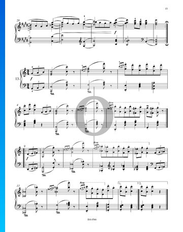 Sixteen Waltzes, Op. 39 No. 13 Spartito