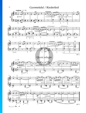 Für Kinder, Sz. 42 Vol. 1: Nr. 3 Quasi Adagio Musik-Noten