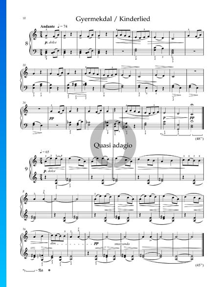 Pour les Enfants, Sz. 42 Vol 1: No. 3 Quasi Adagio Partition