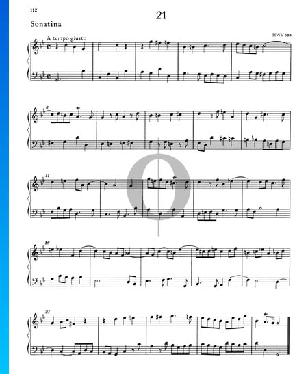Sonatina en sol menor, HWV 583 Partitura