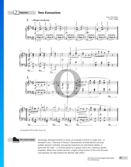 Two Ecossaises in D Major, D. 783 Sheet Music