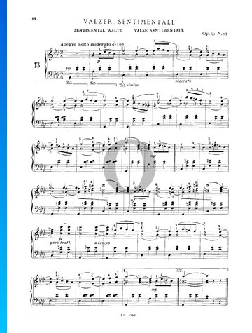 Valse Sentimentale, Op. 50 Nr. 13 Musik-Noten