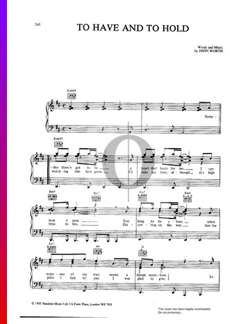 To Have And To Hold Sheet Music