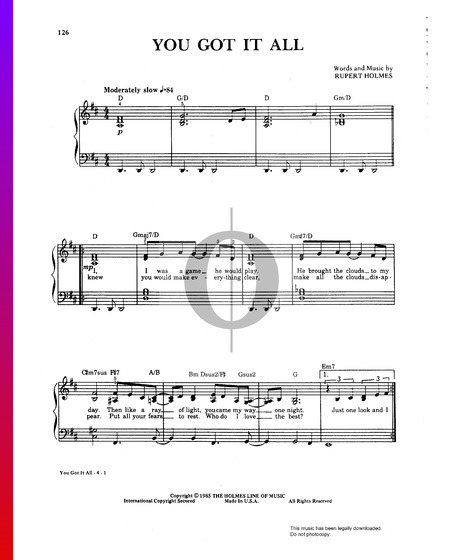 You Got It All Musik-Noten