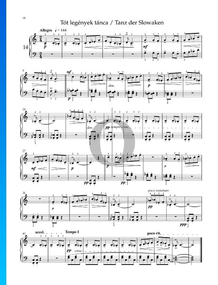 10 Pièces Faciles, Sz. 39: No. 3 Slovak Boys' Dance Partition
