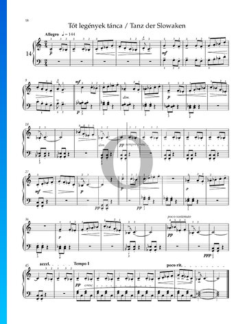 Zehn Leichte Klavierstücke, Sz. 39: Nr. 3 Tanz der Slowaken Musik-Noten