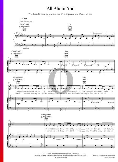 All About You Sheet Music