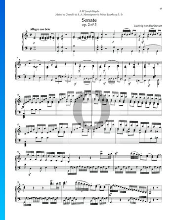 Sonata en do mayor, Op. 2 n.º 3: 1. Allegro con brio Partitura