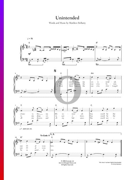 Unintended Sheet Music