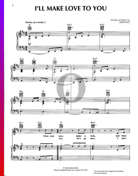 I'll Make Love To You Musik-Noten